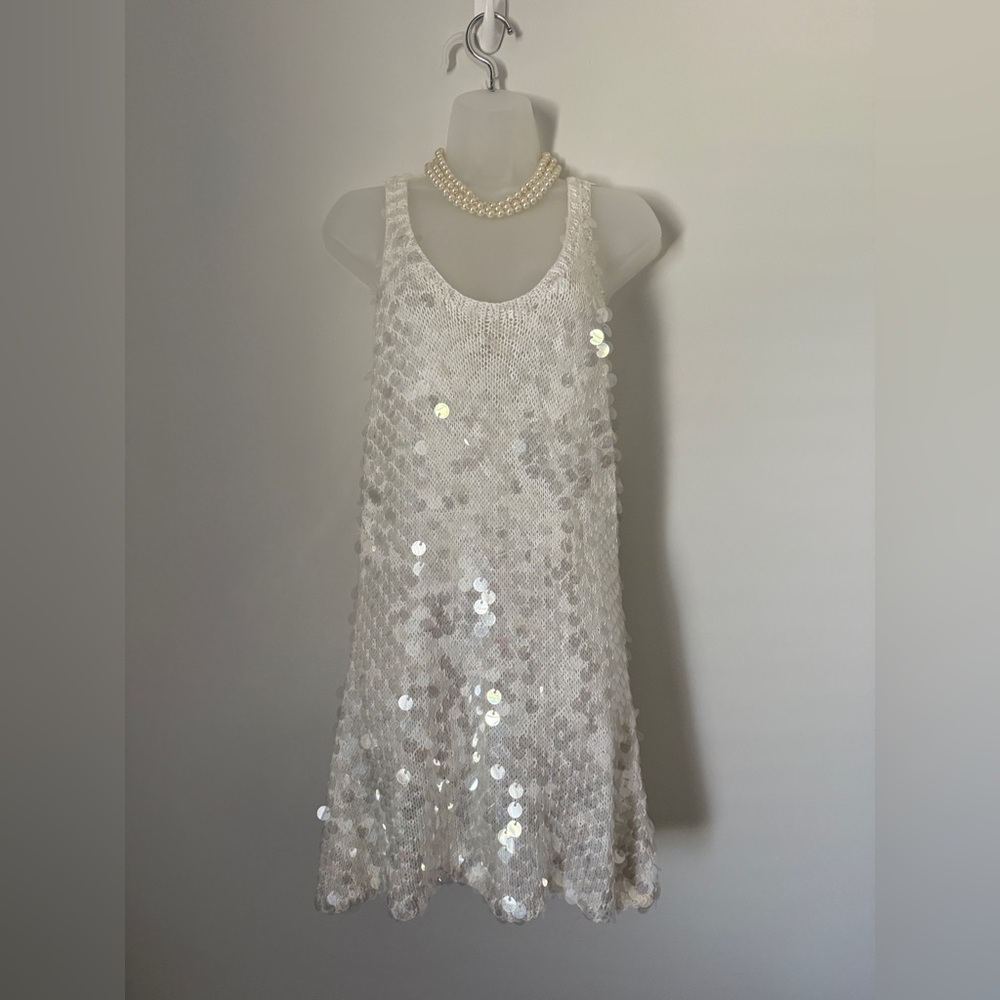 Rebecca Taylor White Sequin Dress